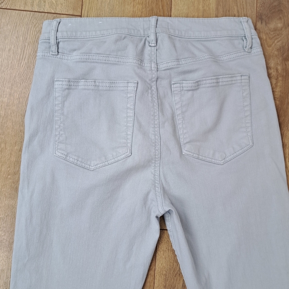 LOFT High Waist Skinny Crop Tie Dyed Ankle Gray Jeans - Picture 5 of 9